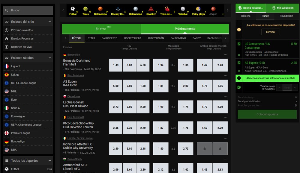 Imagen de la página general de deportes